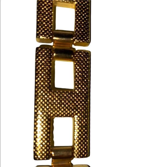 Vintage gold metal belt with geometric shapes - Picture 4 of 7